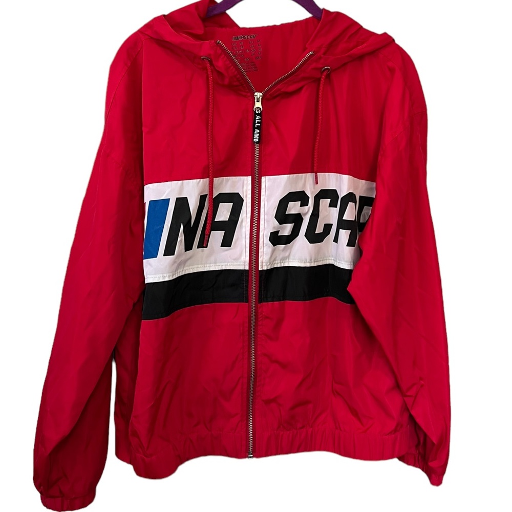 Nascar Red Jacket with Black and White Accents